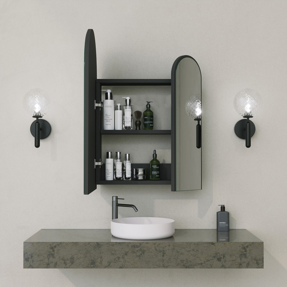 Ντουλάπι Μπάνιου Fikardou Μαύρο 12x50x45 εκ. MDF