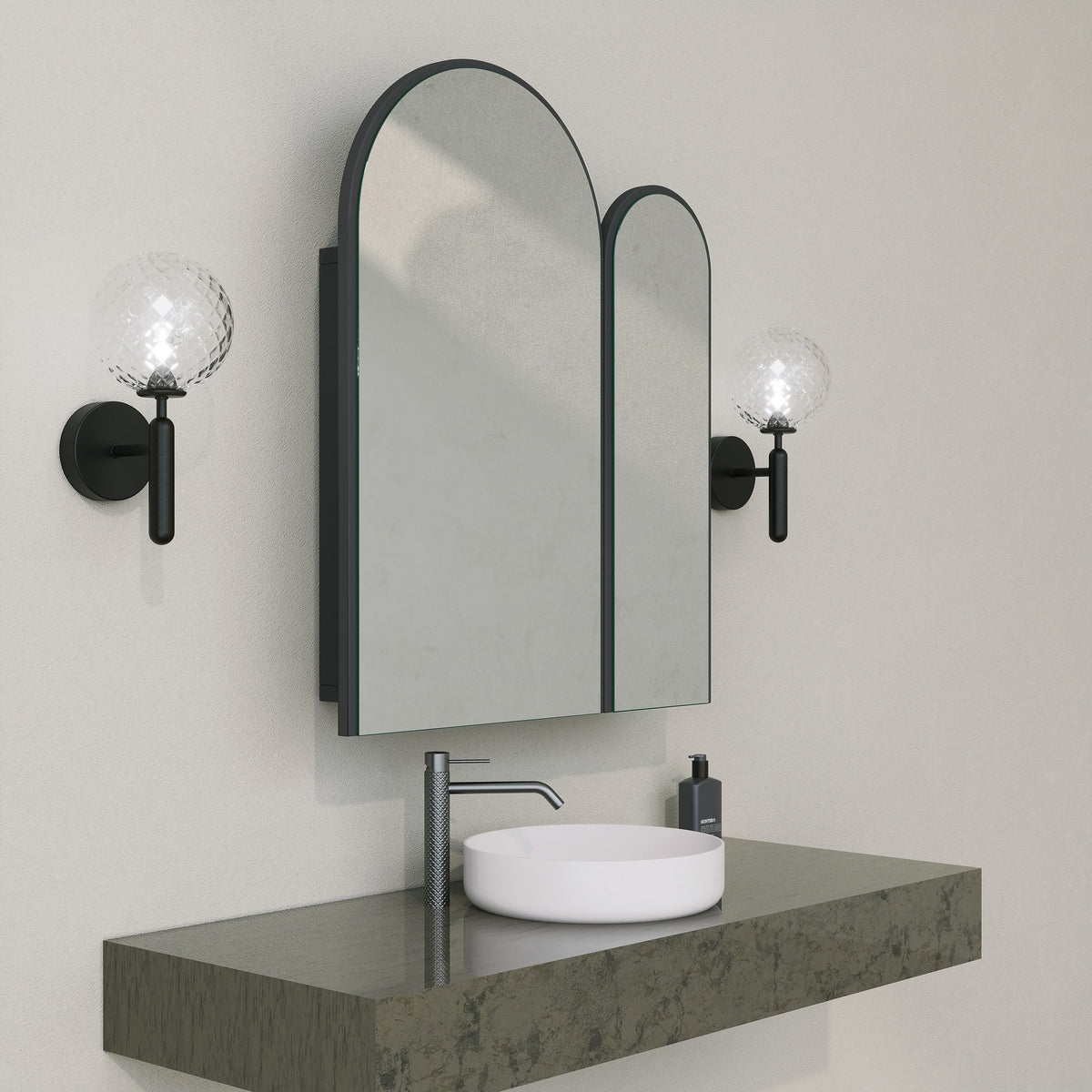 Ντουλάπι Μπάνιου Fikardou Μαύρο 12x50x45 εκ. MDF