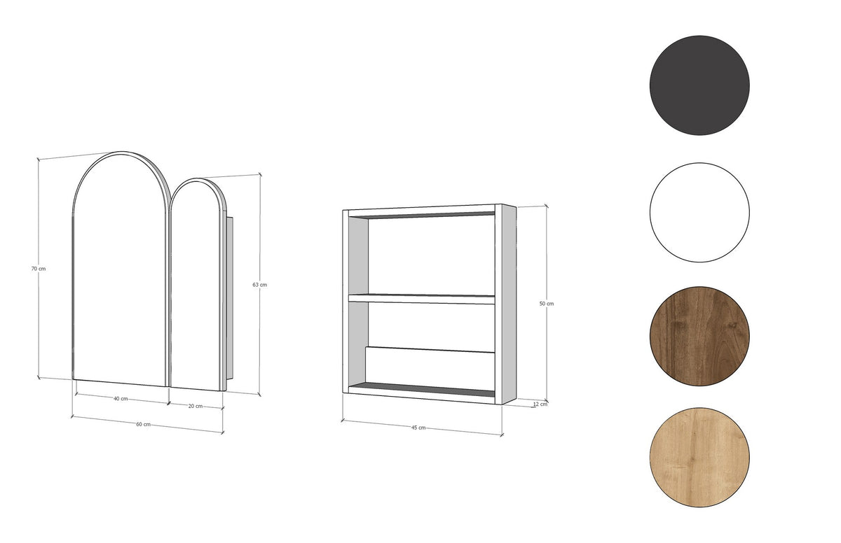 Ντουλάπι Μπάνιου Fikardou Μαύρο 12x50x45 εκ. MDF