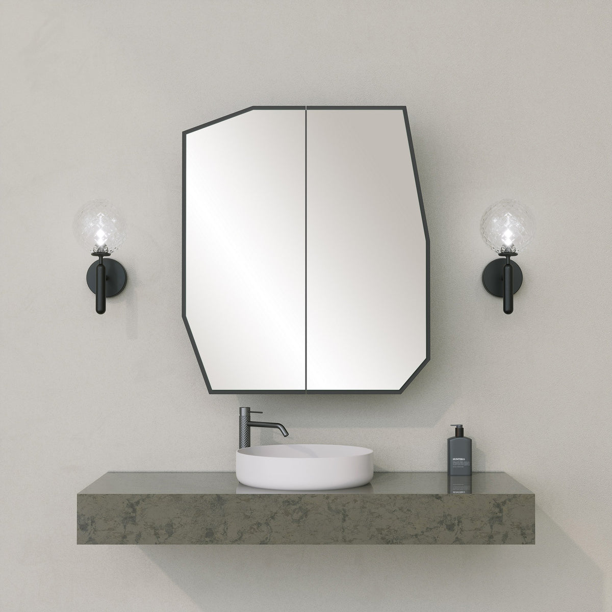 Ντουλάπι Μπάνιου Asfendou Μαύρο 50x12x45 εκ. MDF