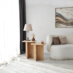 Βοηθητικά Τραπεζάκια Σετ 2τμχ Sklithro Δρυς Sapphire 40x40x55 εκ. Μελαμίνης - Pakobazaar