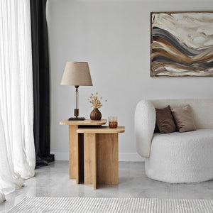 Βοηθητικά Τραπεζάκια Σετ 2τμχ Sklithro Δρυς Sapphire 40x40x55 εκ. Μελαμίνης - Pakobazaar