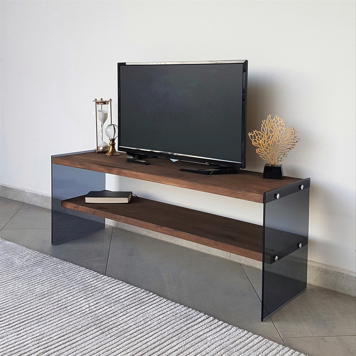 Έπιπλο Τηλεόρασης Selegoudi Καρυδί 120x35x45 εκ. Μασίφ Ξύλου - Pakobazaar