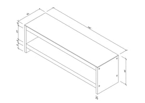 Έπιπλο Τηλεόρασης Konnos Γυάλινο Καρυδί 140x40x45 εκ. Μασίφ Ξύλου