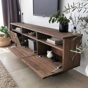 Σύνθεση Τηλεόρασης Rodochori Καρυδί 170x30x40 εκ. Μασίφ Ξύλου