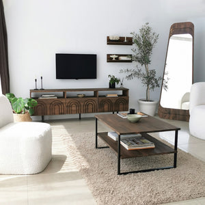 Σύνθεση Τηλεόρασης Nippos Καρυδί 170x30x40 εκ. Μασίφ Ξύλου