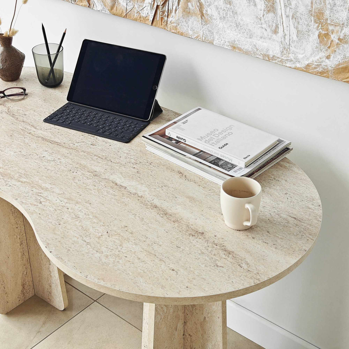 Γραφείο Vikos Travertine 120x60x75 εκ. Μελαμίνης