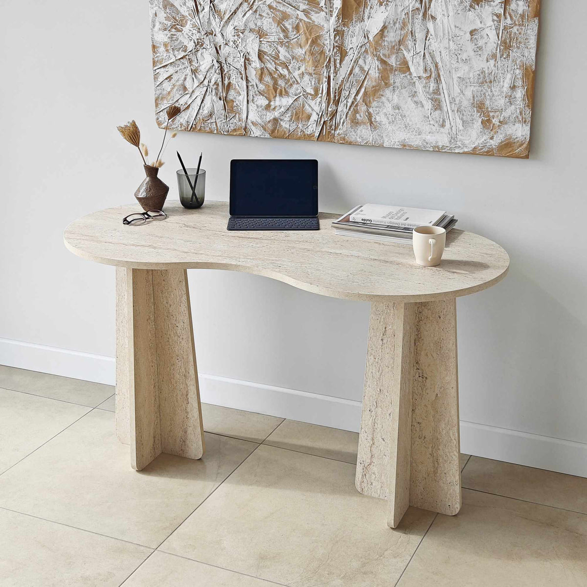 Γραφείο Vikos Travertine 120x60x75 εκ. Μελαμίνης
