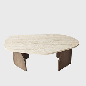 Τραπεζάκι Σαλονιού Vagia Travertine - Καρυδί 100x60x35 εκ. Μελαμίνης