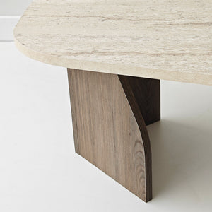Τραπεζάκι Σαλονιού Vagia Travertine - Καρυδί 100x60x35 εκ. Μελαμίνης