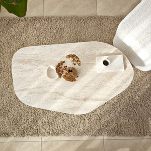 Τραπεζάκι Σαλονιού Vagia Travertine - Καρυδί 100x60x35 εκ. Μελαμίνης