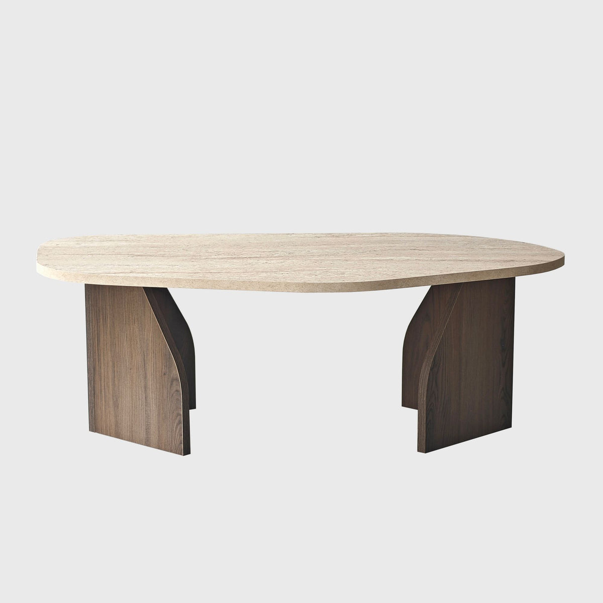 Τραπεζάκι Σαλονιού Vagia Travertine - Καρυδί 100x60x35 εκ. Μελαμίνης