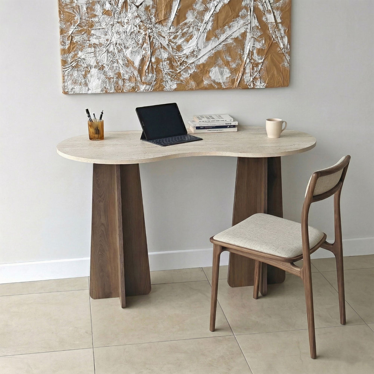 Γραφείο Vikos Travertine - Καρυδί 120x60x75 εκ. Μελαμίνης