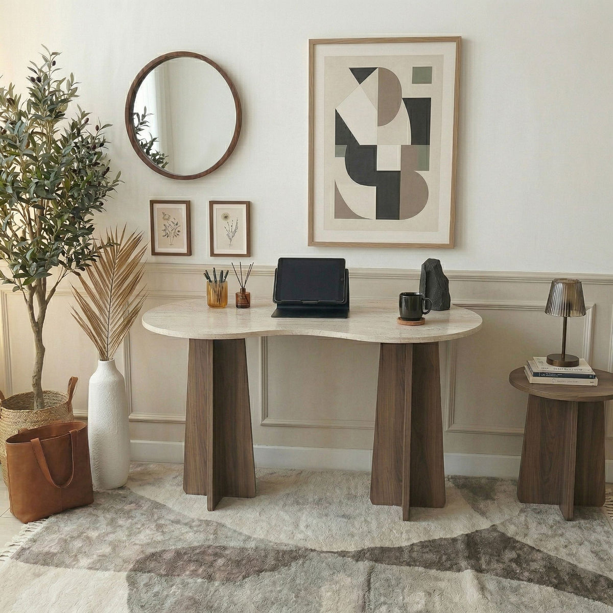 Γραφείο Vikos Travertine - Καρυδί 120x60x75 εκ. Μελαμίνης