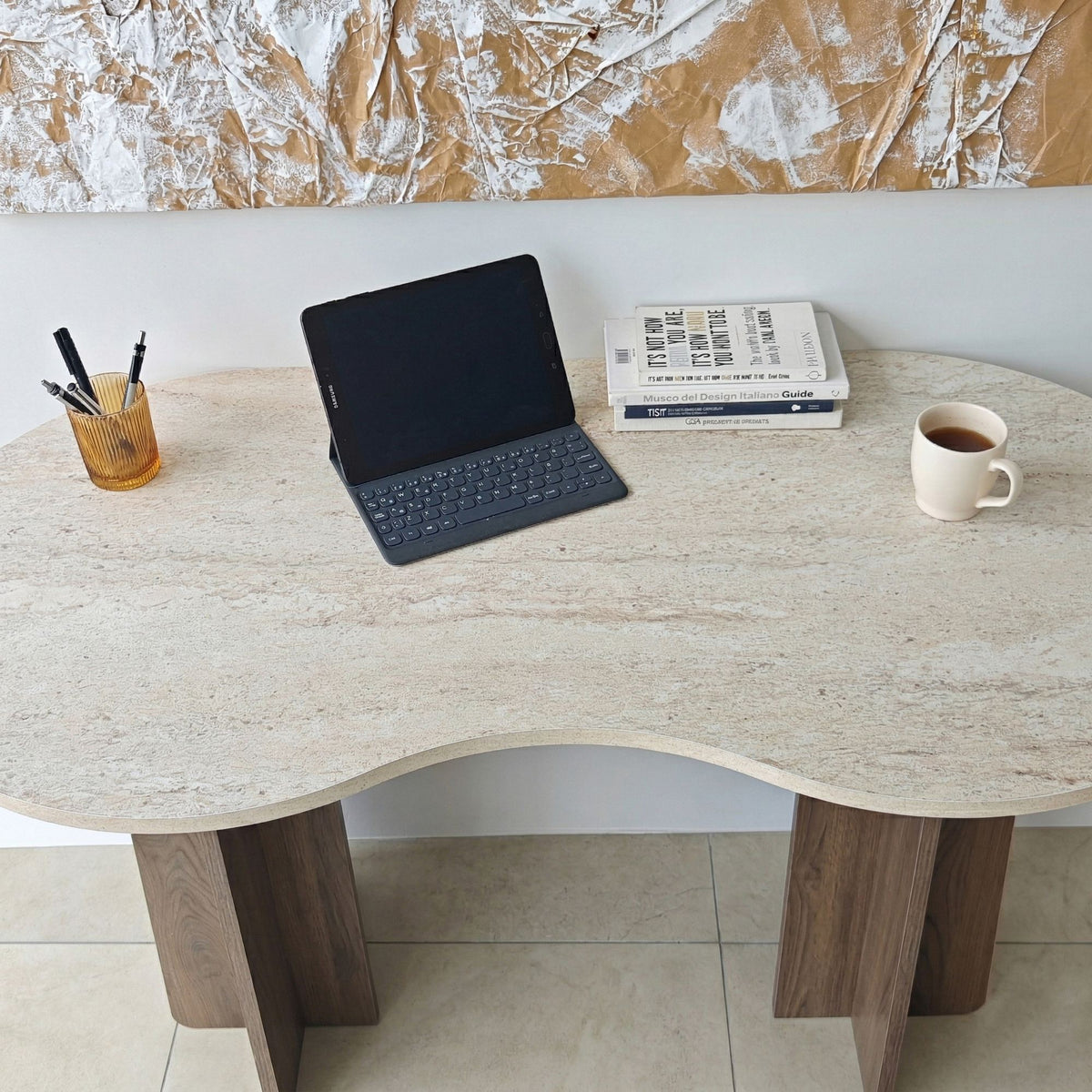 Γραφείο Vikos Travertine - Καρυδί 120x60x75 εκ. Μελαμίνης