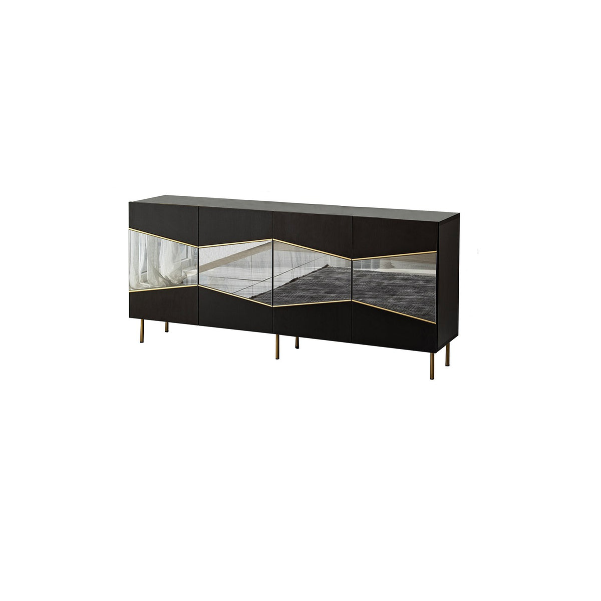 Κονσόλα Elia Μαύρο - Φιμέ 180x40x80 εκ. Μελαμίνης - Pakobazaar