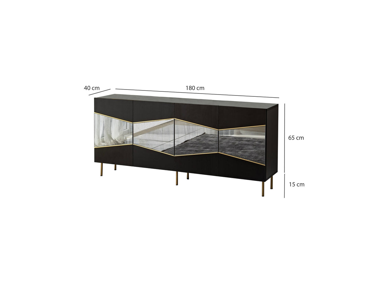 Κονσόλα Elia Μαύρο - Φιμέ 180x40x80 εκ. Μελαμίνης - Pakobazaar