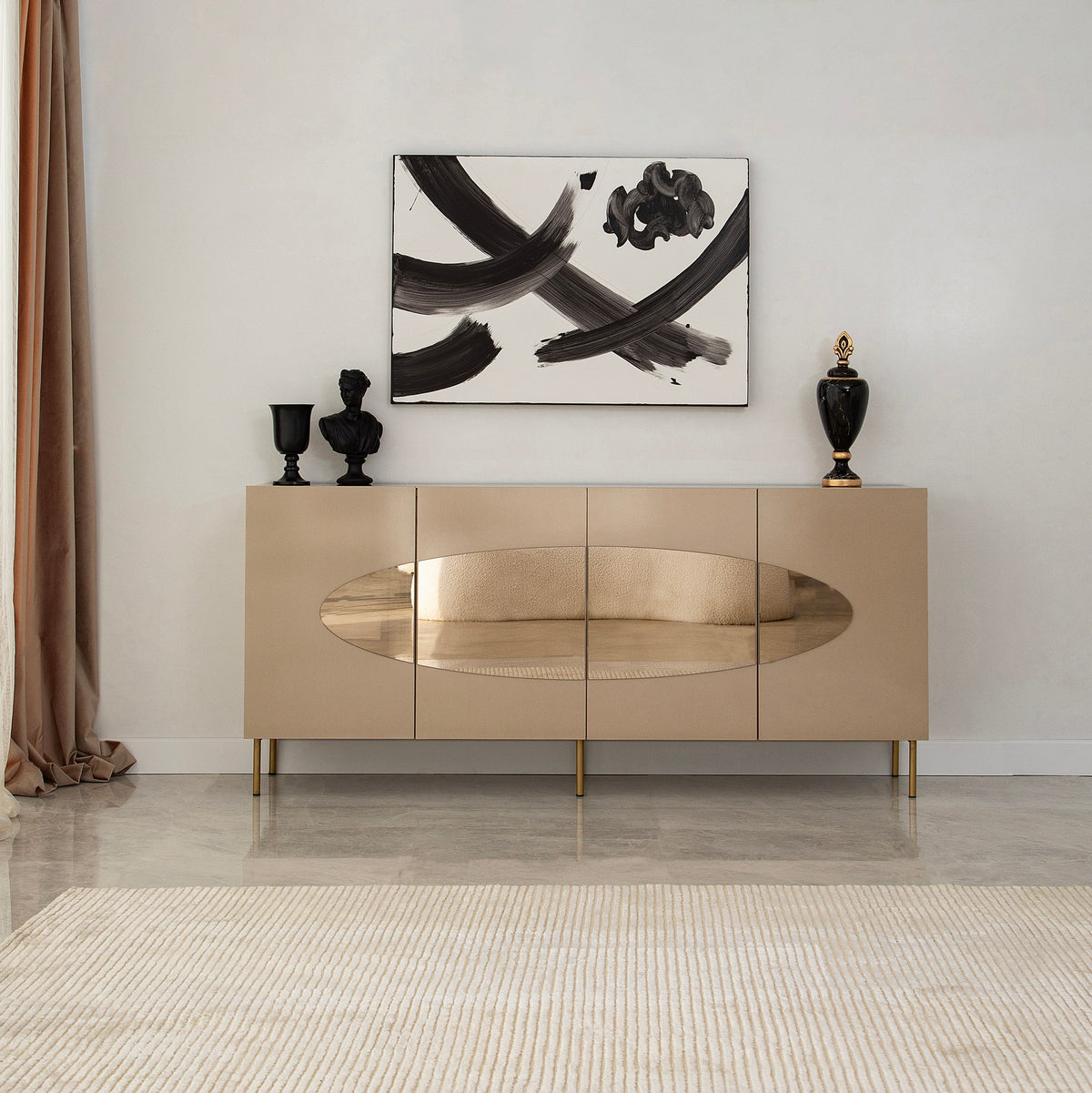 Κονσόλα Polykastro Μπρονζέ - Χρυσό 180x40x80 εκ. MDF
