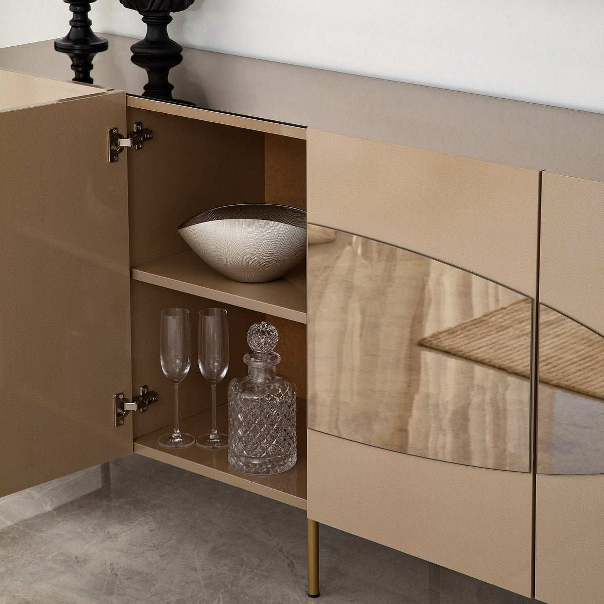 Κονσόλα Polykastro Μπρονζέ - Χρυσό 180x40x80 εκ. MDF