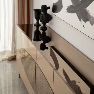 Κονσόλα Polykastro Μπρονζέ - Χρυσό 180x40x80 εκ. MDF