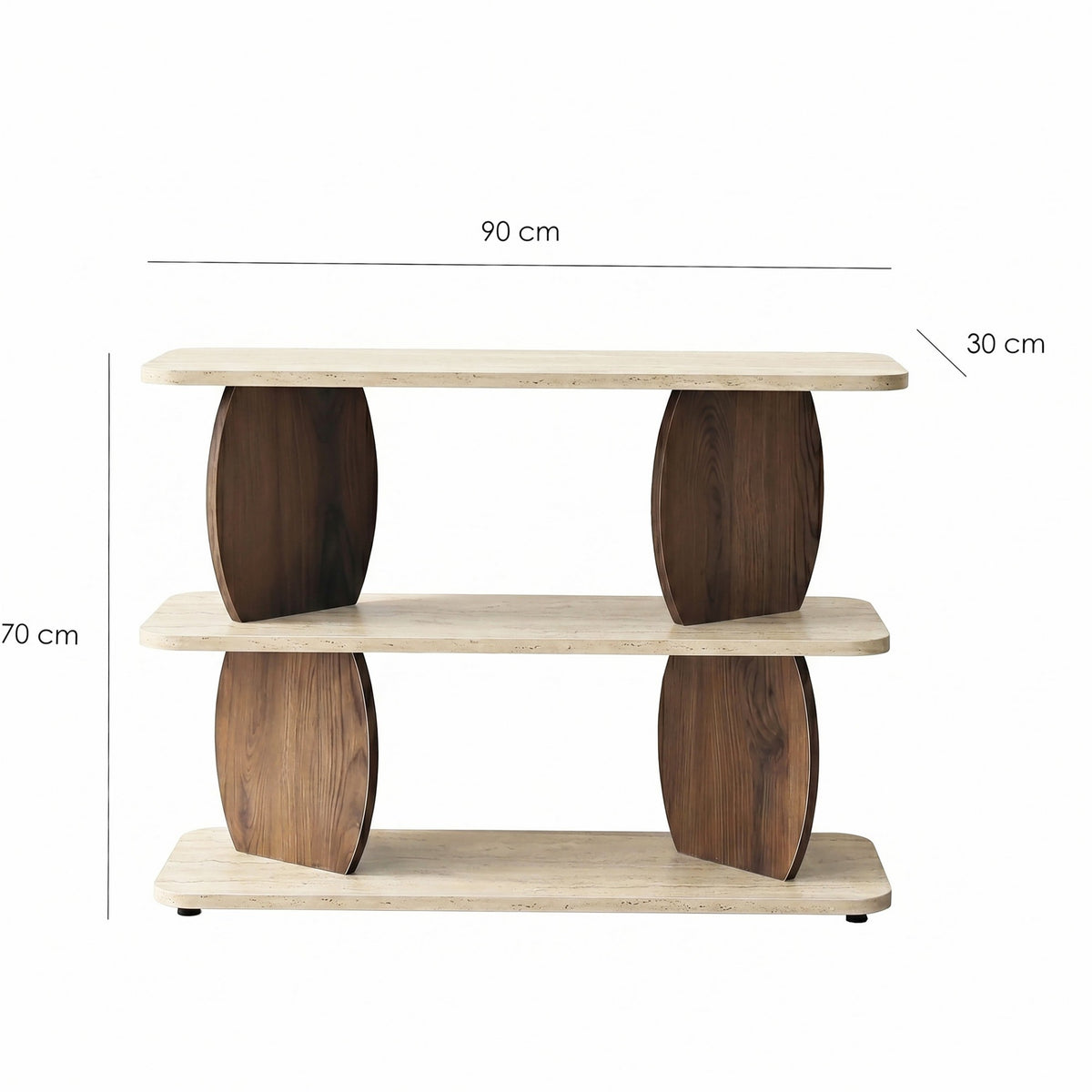 Βοηθητικό Τραπεζάκι Pigadakia Travertine - Καρυδί 90x30x70 εκ. Μελαμίνης