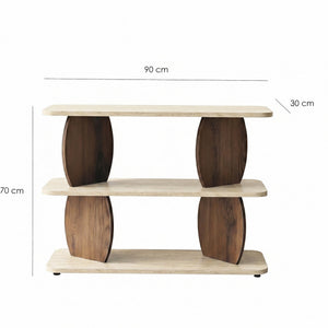 Βοηθητικό Τραπεζάκι Pigadakia Travertine - Καρυδί 90x30x70 εκ. Μελαμίνης