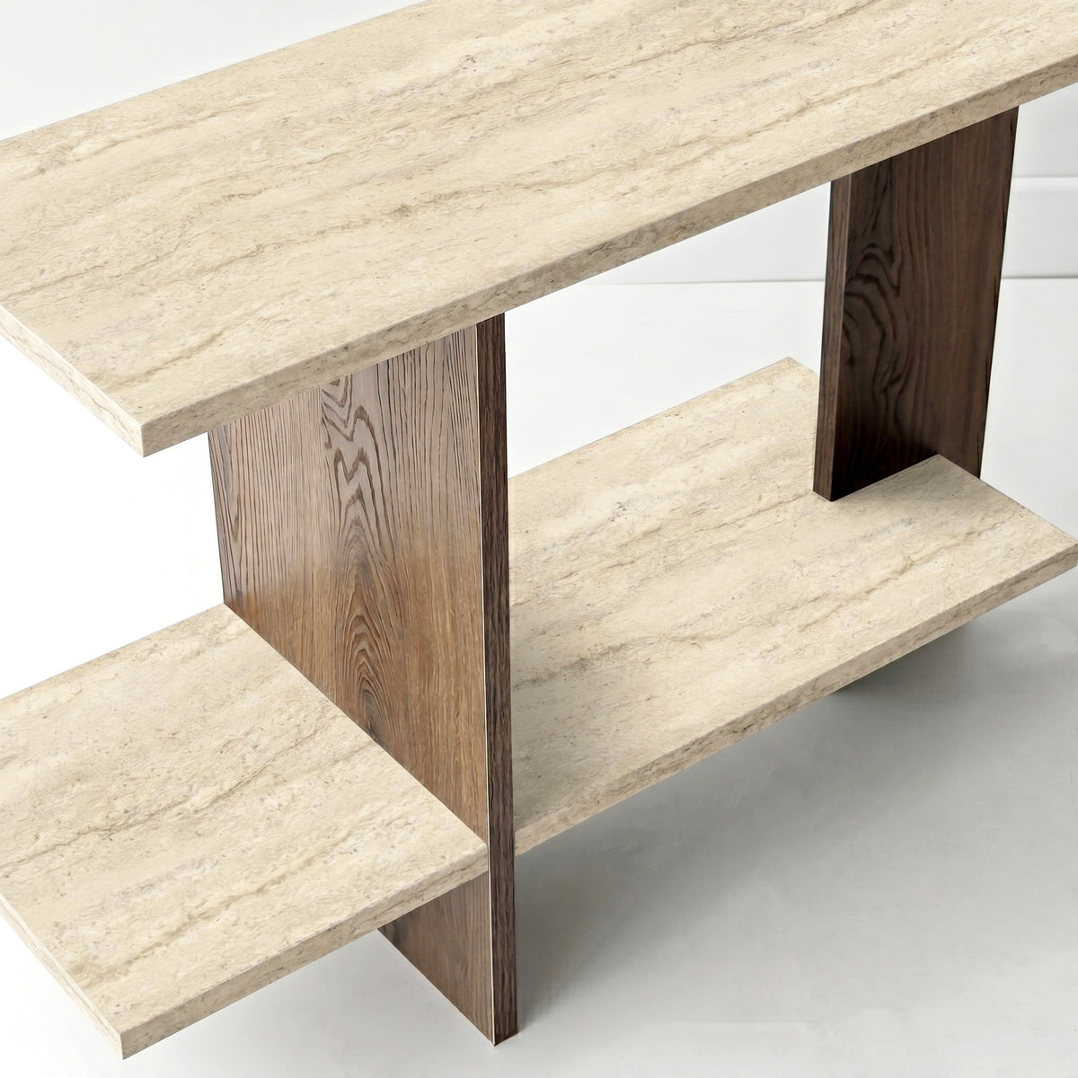 Βοηθητικό Τραπεζάκι Palaiopyrgos Travertine - Καρυδί 80x30x55 εκ. Μελαμίνης