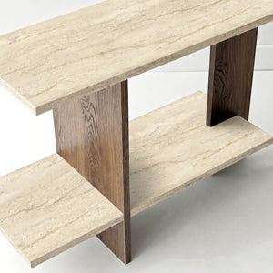 Βοηθητικό Τραπεζάκι Palaiopyrgos Travertine - Καρυδί 80x30x55 εκ. Μελαμίνης