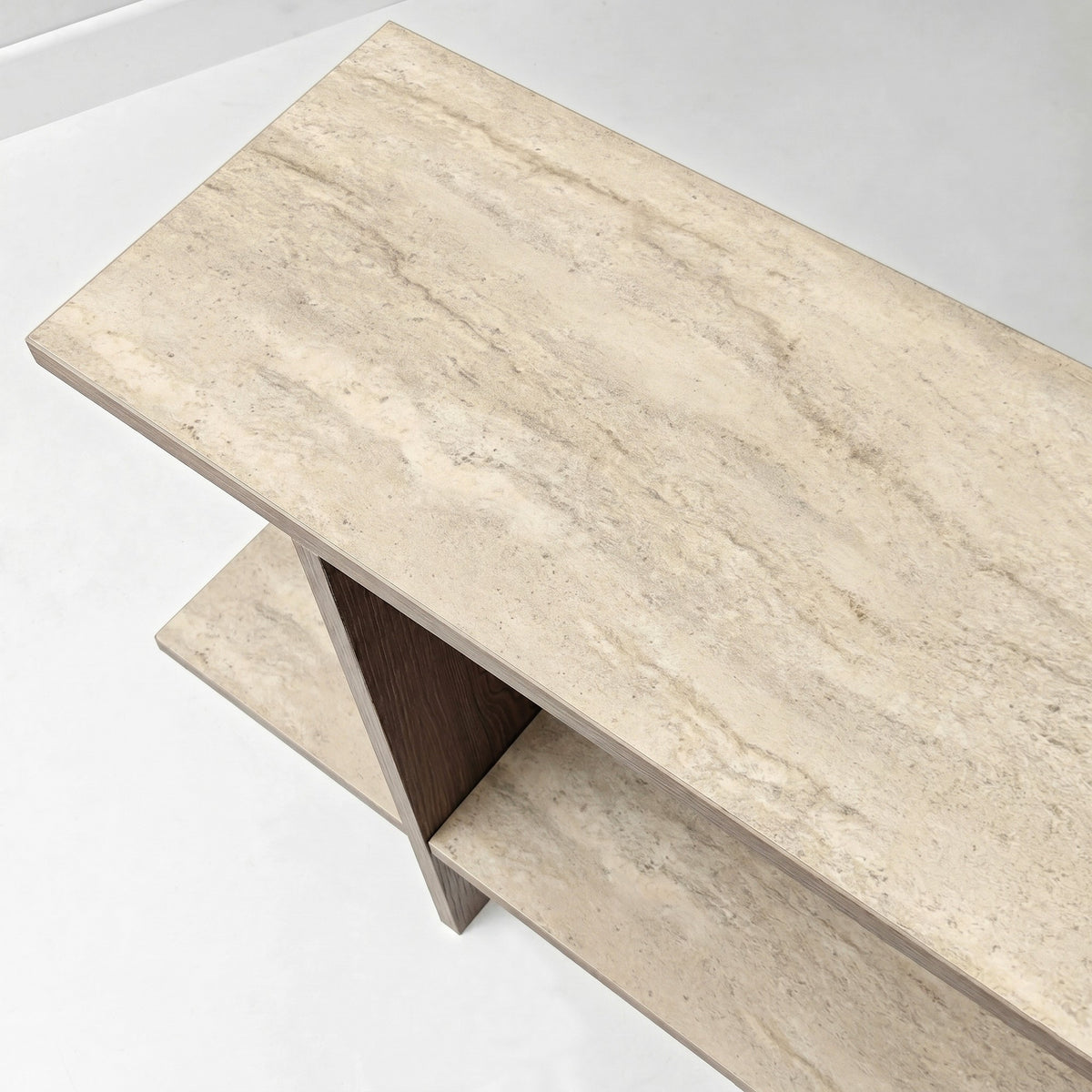 Βοηθητικό Τραπεζάκι Palaiopyrgos Travertine - Καρυδί 80x30x55 εκ. Μελαμίνης