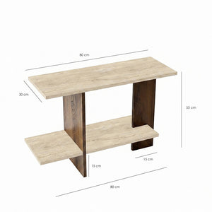 Βοηθητικό Τραπεζάκι Palaiopyrgos Travertine - Καρυδί 80x30x55 εκ. Μελαμίνης