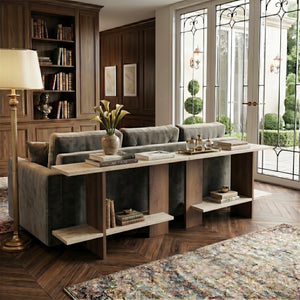 Βοηθητικό Τραπεζάκι Palaiopyrgos Travertine - Καρυδί 80x30x55 εκ. Μελαμίνης