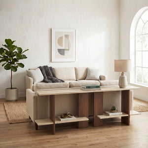 Βοηθητικό Τραπεζάκι Palaiopyrgos Travertine - Καρυδί 80x30x55 εκ. Μελαμίνης