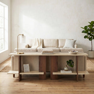 Βοηθητικό Τραπεζάκι Palaiopyrgos Travertine - Καρυδί 80x30x55 εκ. Μελαμίνης