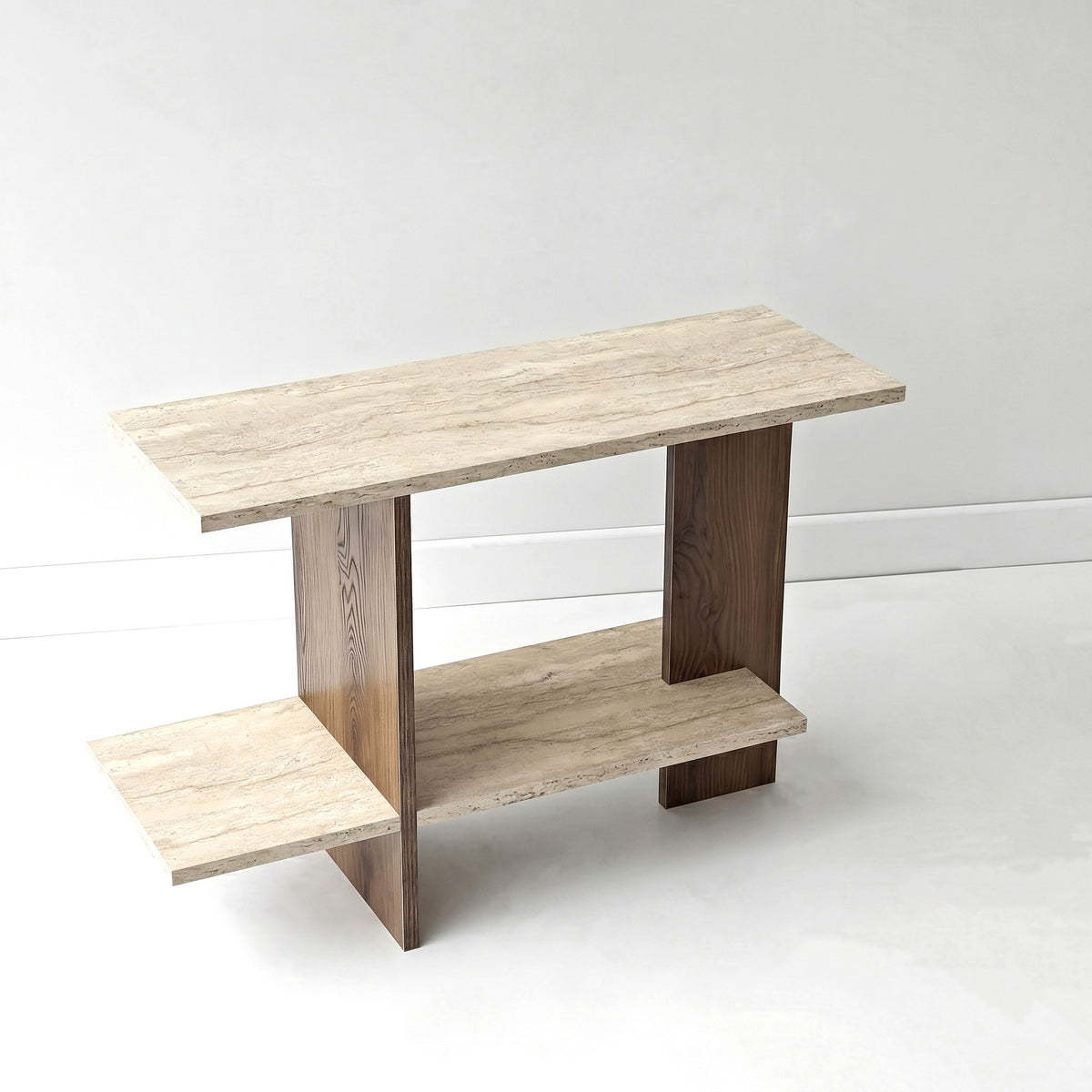 Βοηθητικό Τραπεζάκι Palaiopyrgos Travertine - Καρυδί 80x30x55 εκ. Μελαμίνης