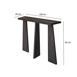 Συρταριέρα Pisoderi Ανθρακί 100x28x83 εκ. Μασίφ Ξύλου