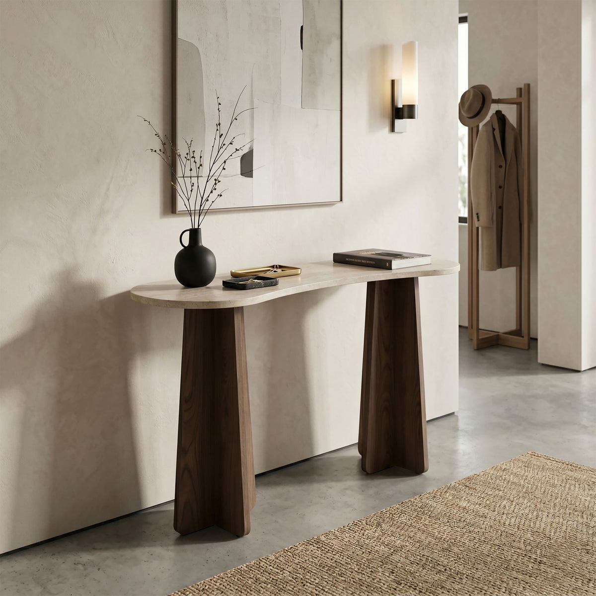 Συρταριέρα Myrtos Travertine - Καρυδί 120x35x75 εκ. Μελαμίνης