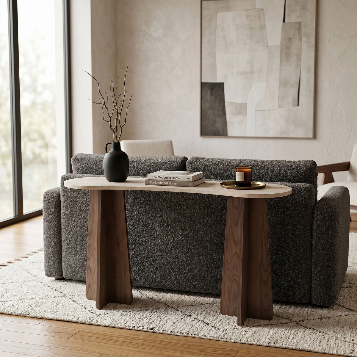 Συρταριέρα Myrtos Travertine - Καρυδί 120x35x75 εκ. Μελαμίνης