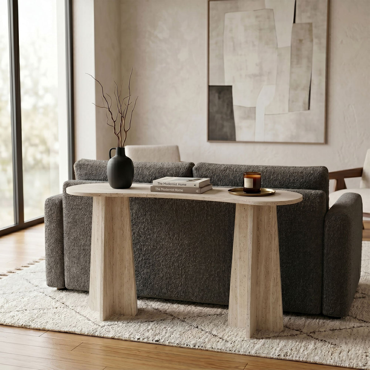 Συρταριέρα Myrtos Travertine 120x35x75 εκ. Μελαμίνης