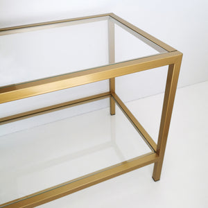 Έπιπλο Τηλεόρασης Keri Γυάλινο Χρυσό 130x40x45 εκ. Μετάλλου