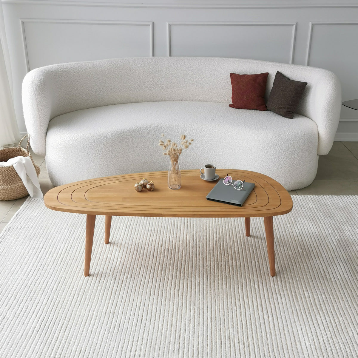 Τραπεζάκι Σαλονιού Firopotamos Ξύλινο Teak 115x50x38 εκ. Μασίφ Ξύλου