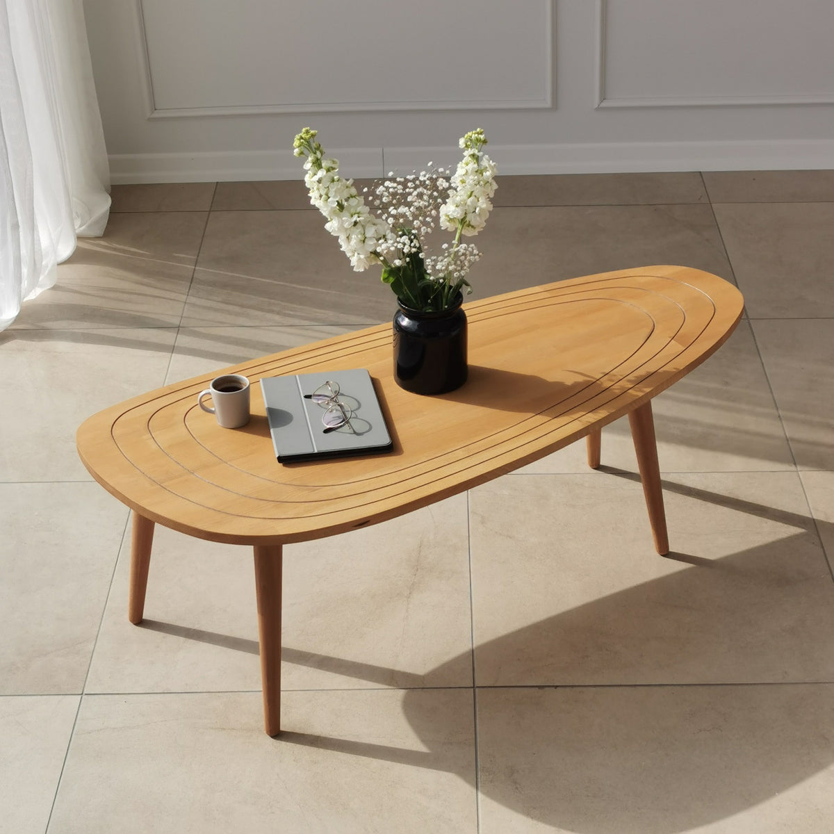 Τραπεζάκι Σαλονιού Firopotamos Ξύλινο Teak 115x50x38 εκ. Μασίφ Ξύλου