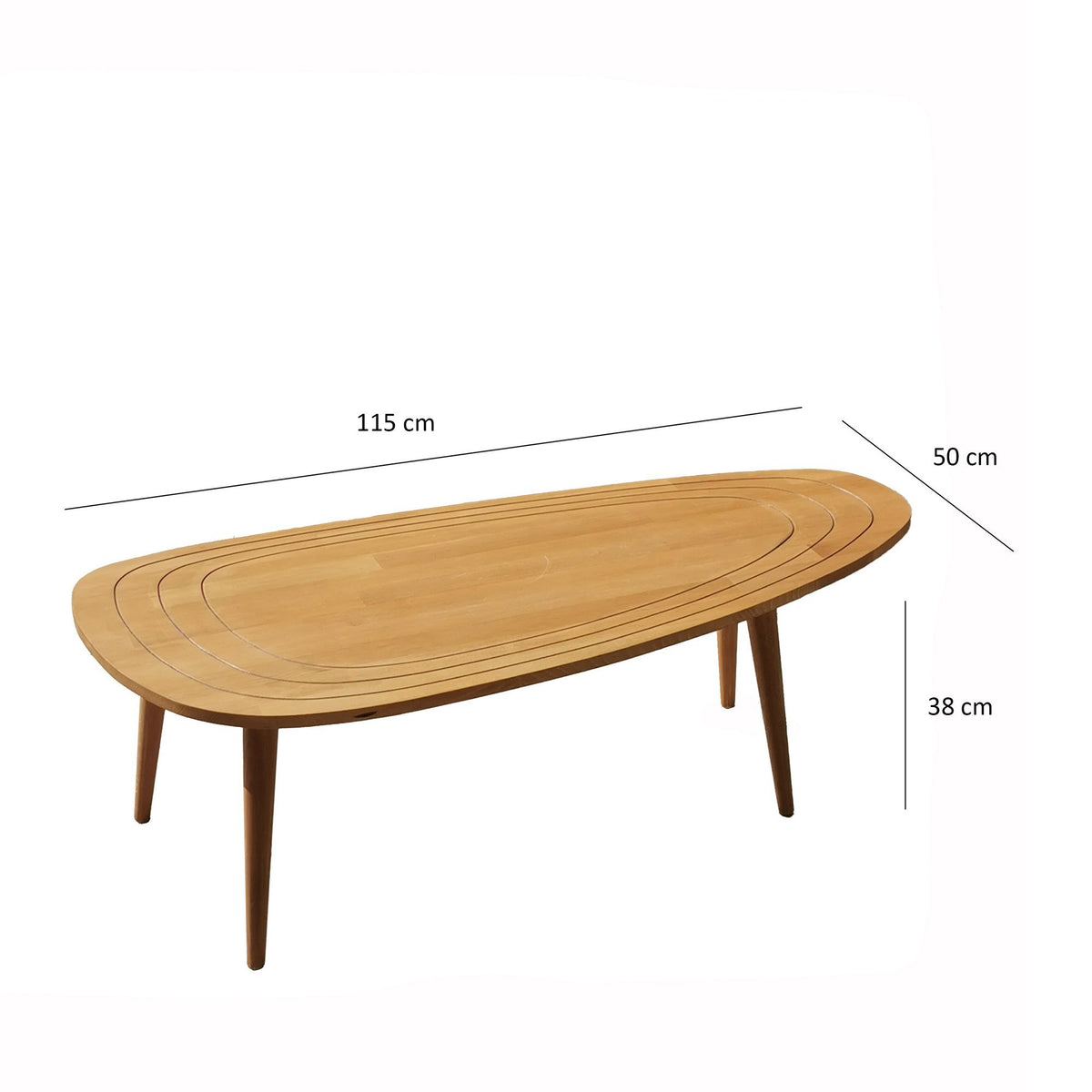 Τραπεζάκι Σαλονιού Firopotamos Ξύλινο Teak 115x50x38 εκ. Μασίφ Ξύλου