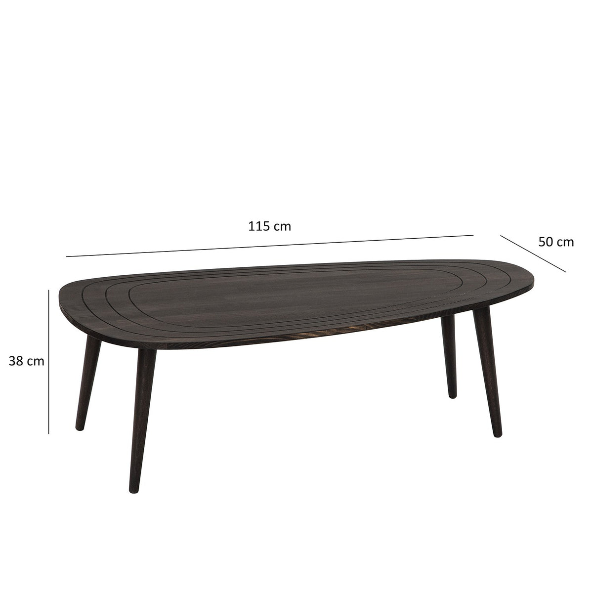 Τραπεζάκι Σαλονιού Firopotamos Ανθρακί 115x50x38 εκ. Μασίφ Ξύλου