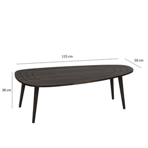 Τραπεζάκι Σαλονιού Firopotamos Ανθρακί 115x50x38 εκ. Μασίφ Ξύλου