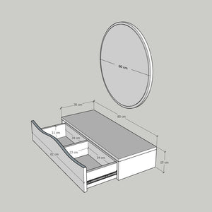 Συρταριέρα Velonado Δρυς 82x30x15 εκ. Μελαμίνης