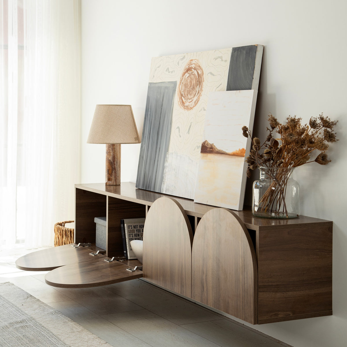 Έπιπλο Τηλεόρασης Kipoureio Καρυδί 180x35x35 εκ. Μελαμίνης