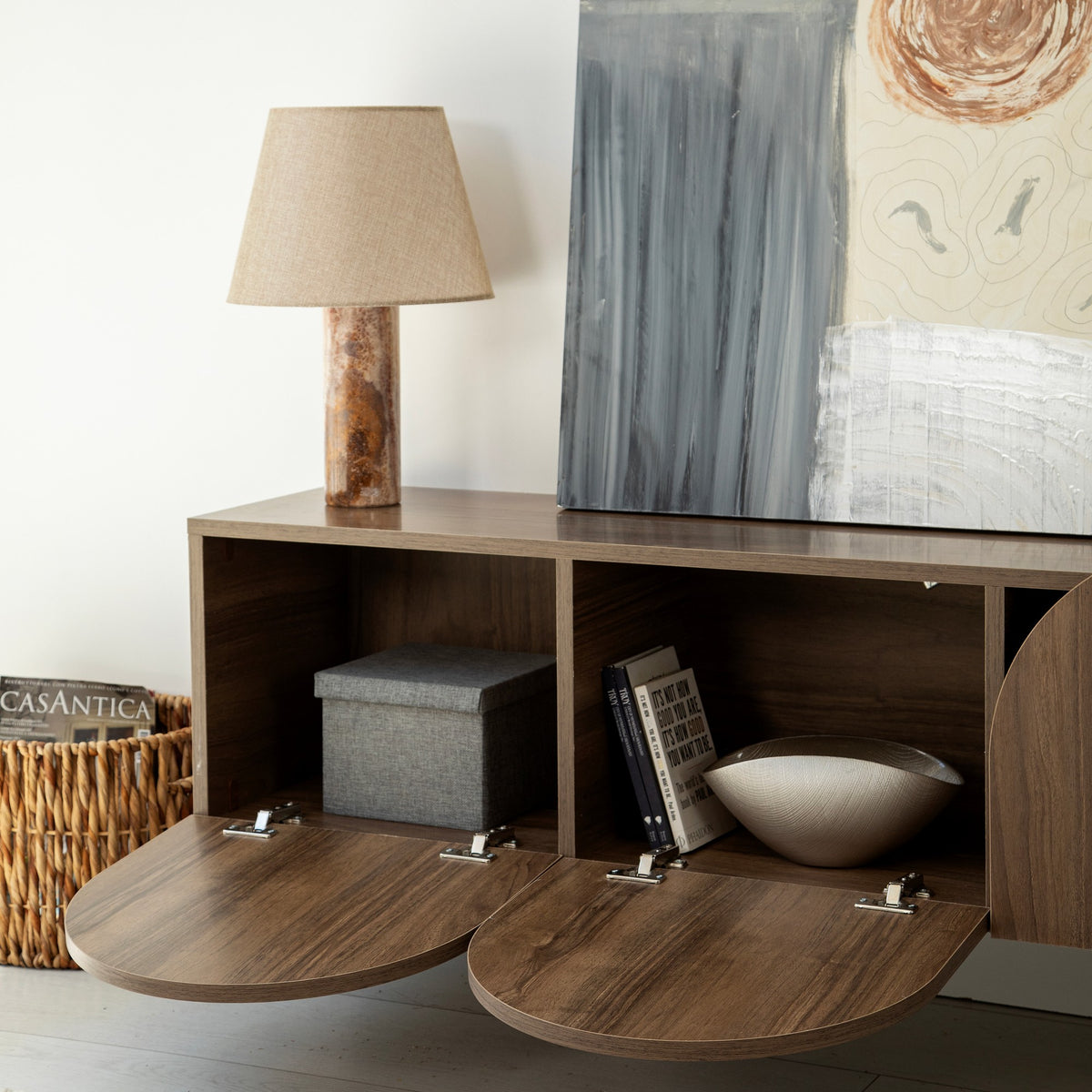 Έπιπλο Τηλεόρασης Kipoureio Καρυδί 180x35x35 εκ. Μελαμίνης