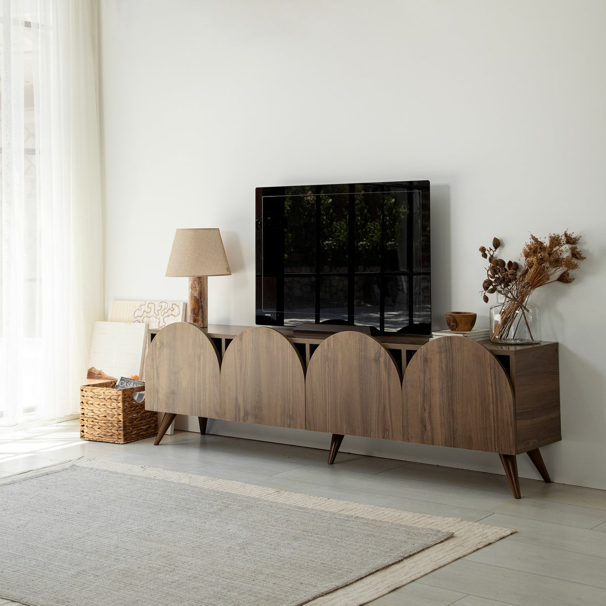 Έπιπλο Τηλεόρασης Kipoureio Καρυδί 180x35x50 εκ. Μελαμίνης
