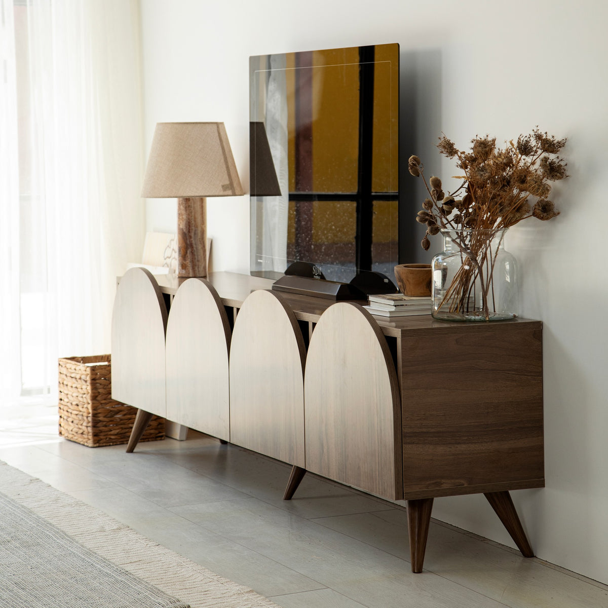 Έπιπλο Τηλεόρασης Kipoureio Καρυδί 180x35x50 εκ. Μελαμίνης