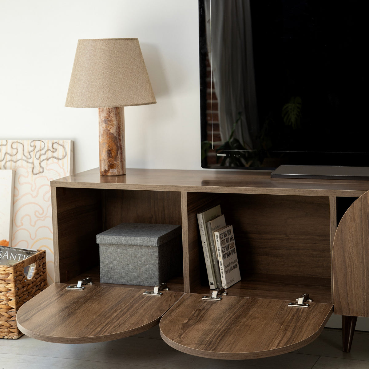 Έπιπλο Τηλεόρασης Kipoureio Καρυδί 180x35x50 εκ. Μελαμίνης